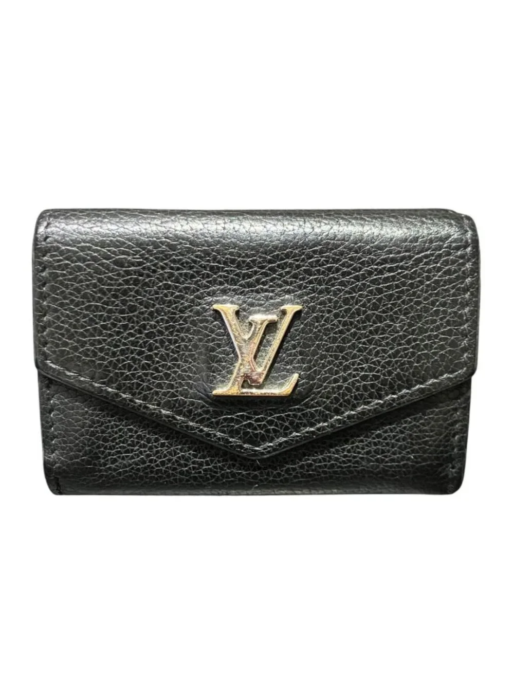 Louis Vuitton Portefeuille Lock Mini Taurillon Trifold Wallet Leather